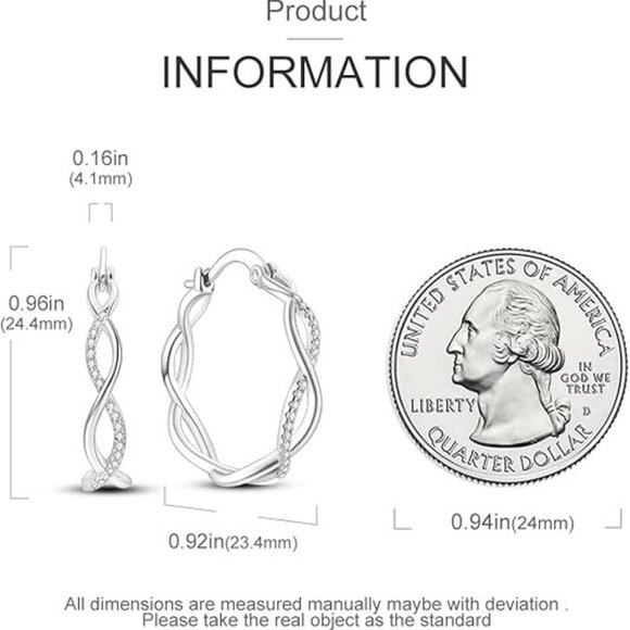 Twist Irish Celtic Knot Silver Simple Huggie Hoop Earrings Twisted Hoop Earrings - Picture 3 of 5